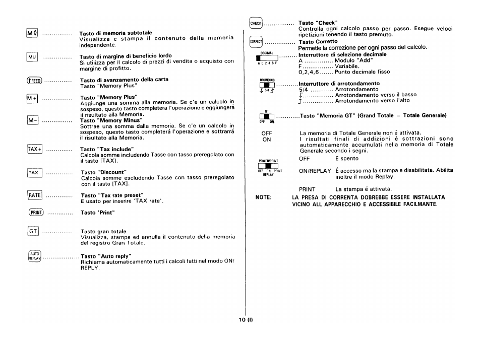 Rate| c^nt) igti, Permette la correzione per ogni passo del calcolo | CITIZEN CX-88 User Manual | Page 11 / 33