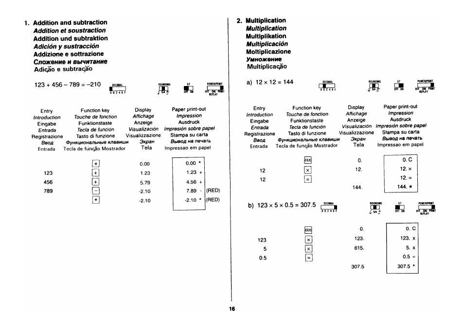 123+ 456-789 = -210 . deciilal, A) 12 x 12 = 144 | CITIZEN CX-88 User Manual | Page 17 / 33