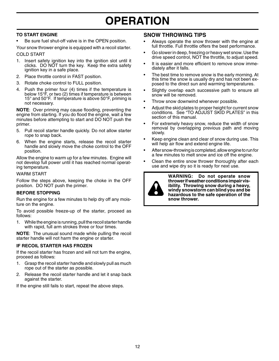 Operation | Husqvarna 524S User Manual | Page 12 / 32