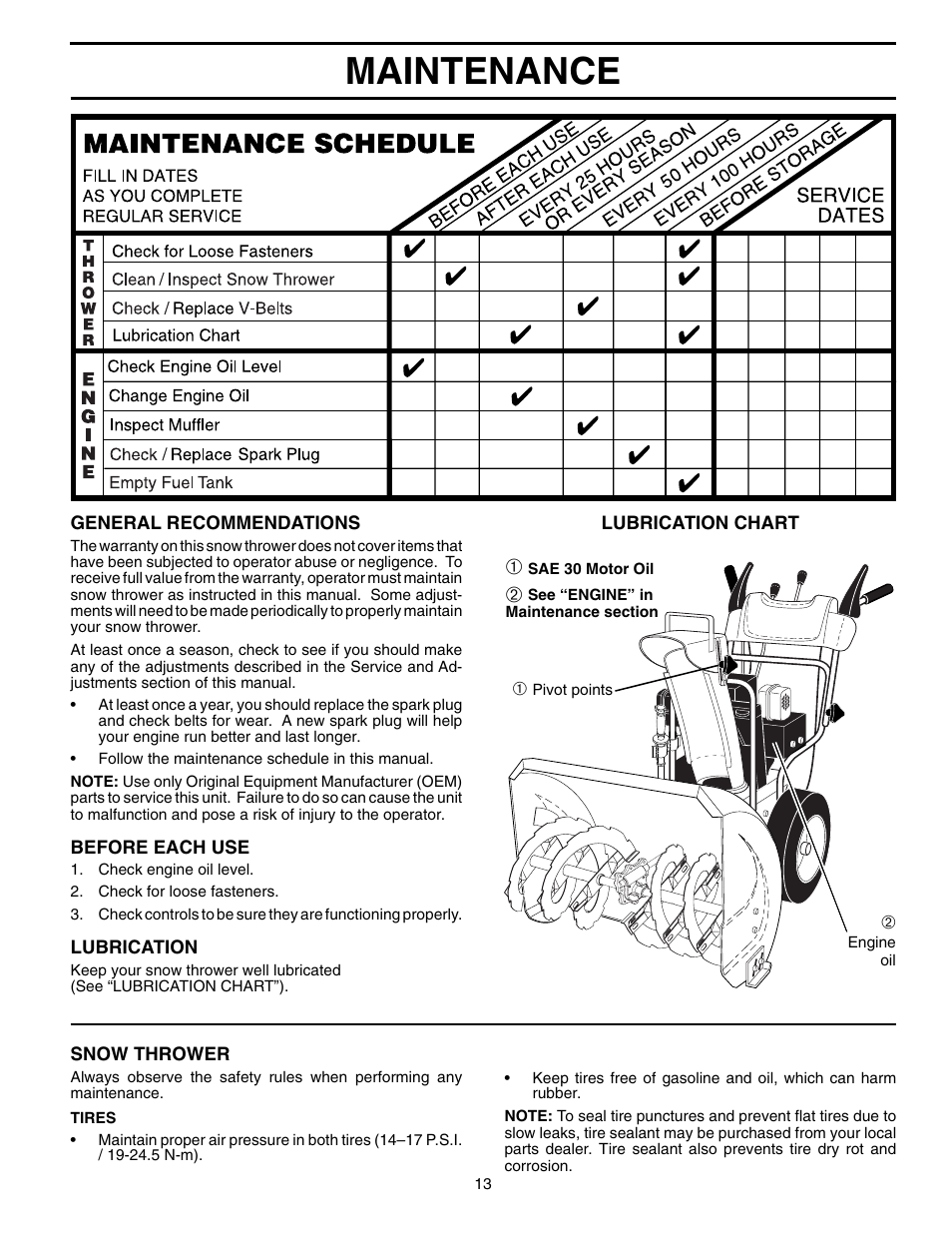 Maintenance | Husqvarna 524S User Manual | Page 13 / 32