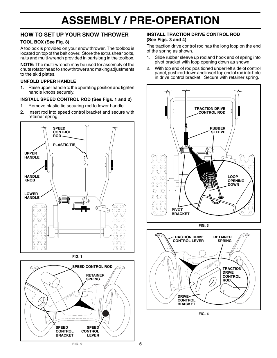 Assembly / pre-operation, How to set up your snow thrower | Husqvarna 524S User Manual | Page 5 / 32