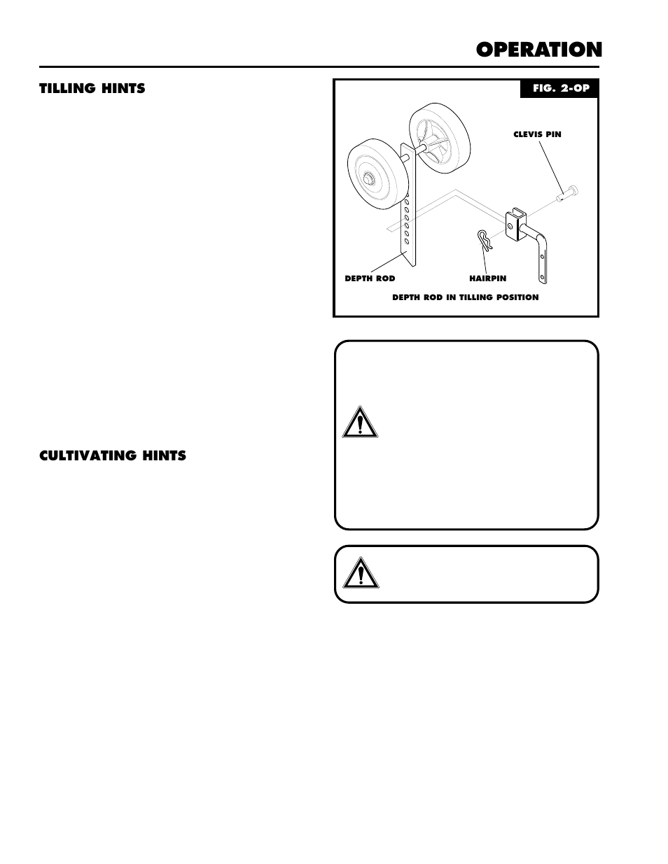 Operation, Tilling hints, Cultivating hints | Husqvarna CT16 User Manual | Page 9 / 15