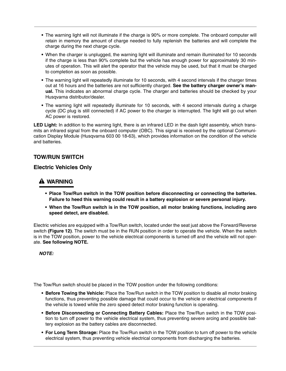 Tow/ run switch | Husqvarna 4210-EXP User Manual | Page 19 / 56