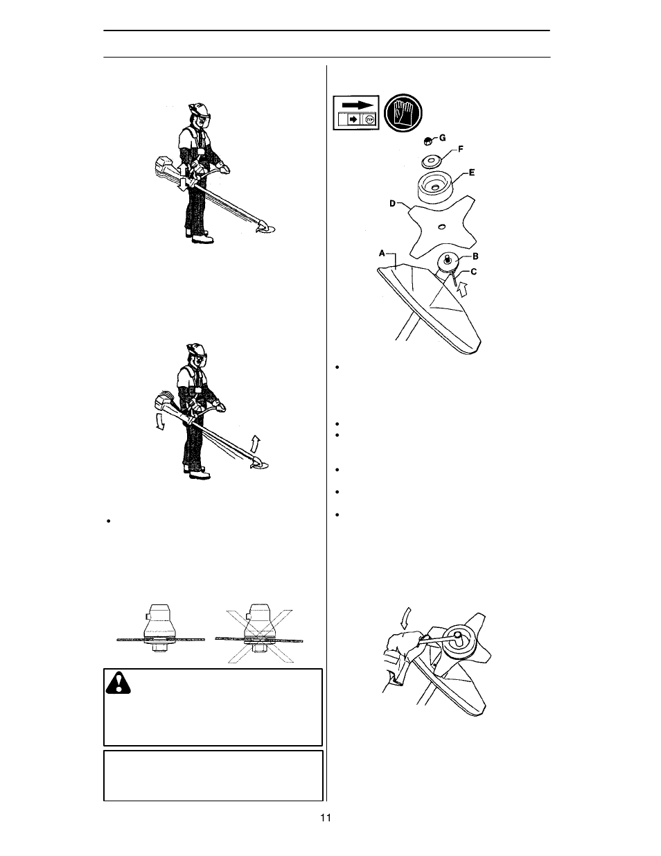 Assembly, Itting blades and trimmer heads, Warning | Husqvarna 125R User Manual | Page 11 / 28