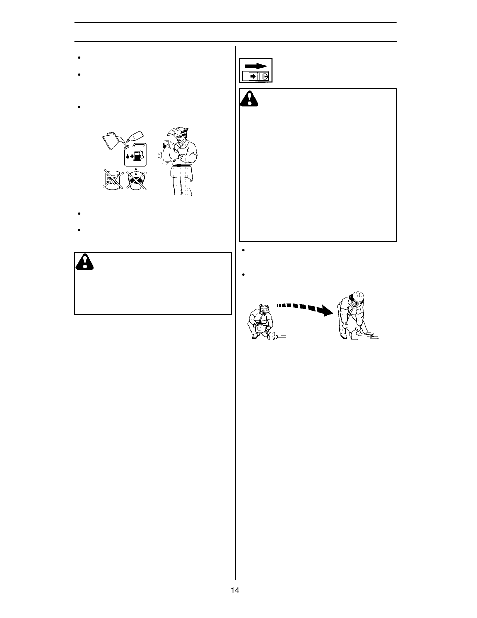 Fuel handling, Warning, Fuelling warning | Husqvarna 125R User Manual | Page 14 / 28