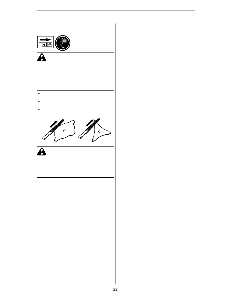 Maintenance, Sharpening grass cutters and grass blades, Warning | Husqvarna 125R User Manual | Page 22 / 28
