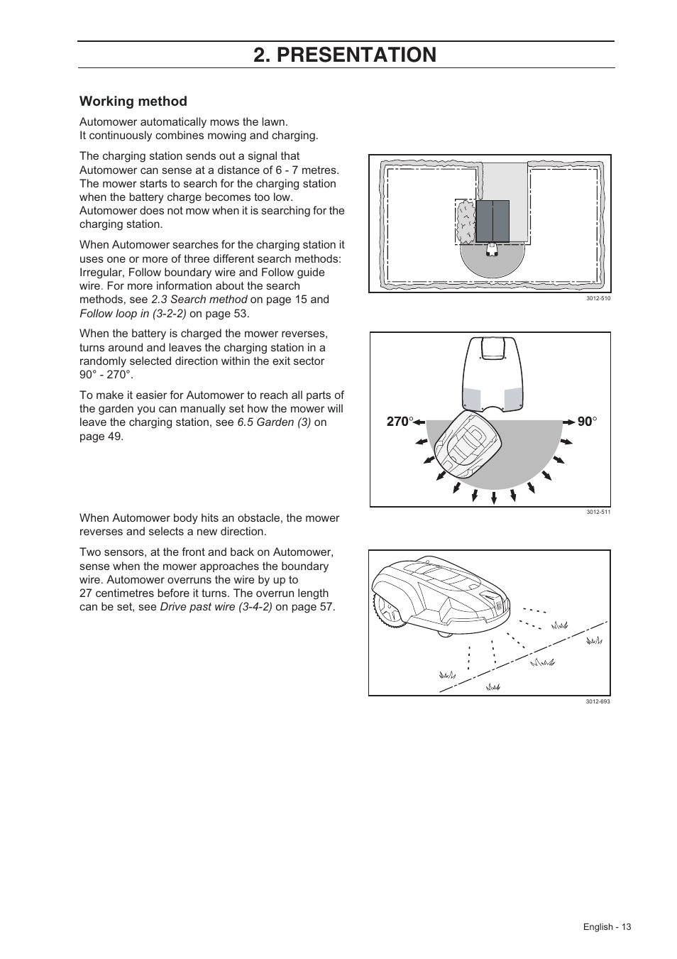 Presentation, Working method | Husqvarna 220 AC User Manual | Page 12 / 82