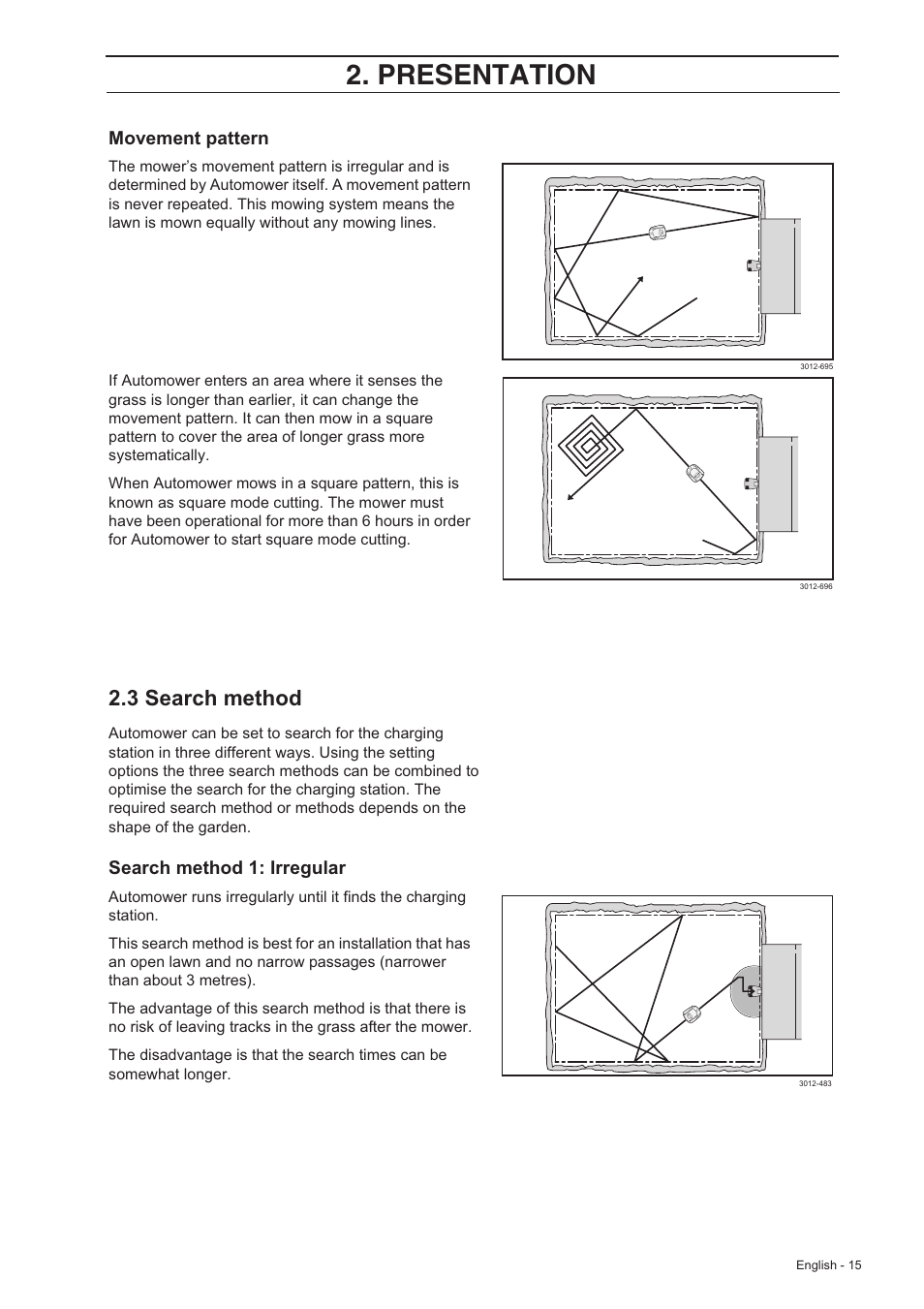 Presentation, 3 search method | Husqvarna 220 AC User Manual | Page 14 / 82