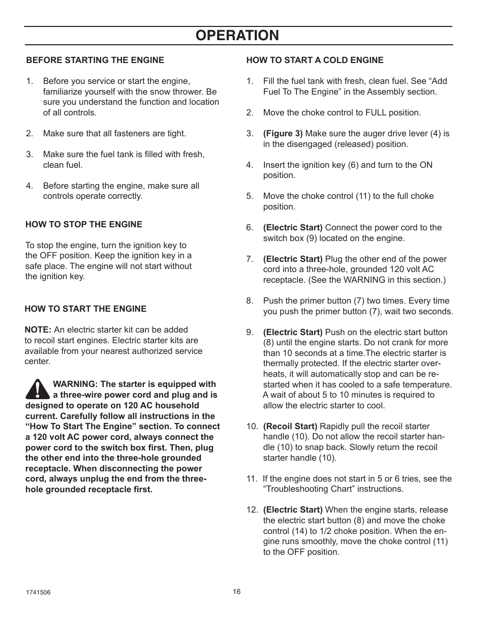 Operation | Husqvarna 5021 R User Manual | Page 16 / 42