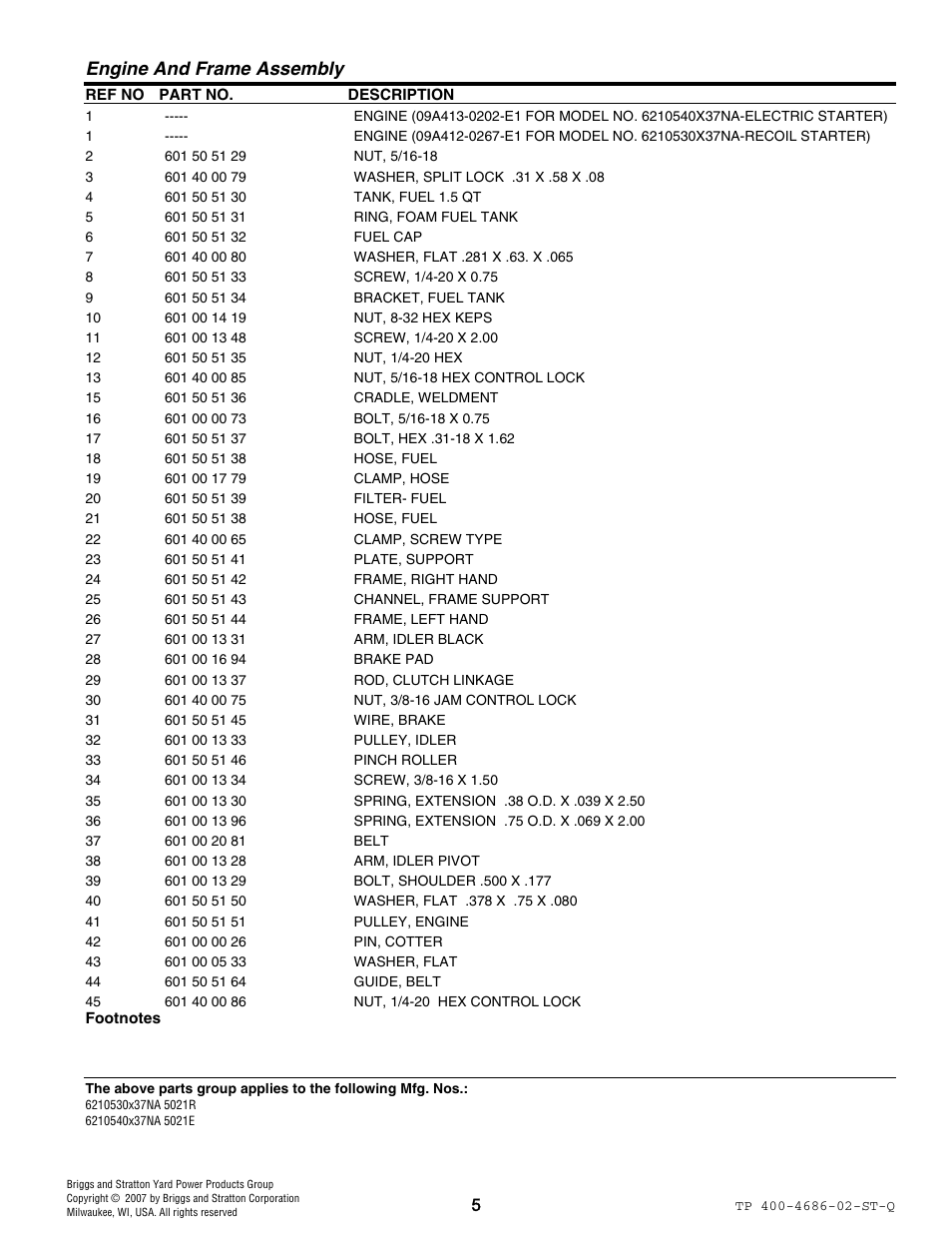 Engine and frame assembly | Husqvarna 5021 R User Manual | Page 28 / 42