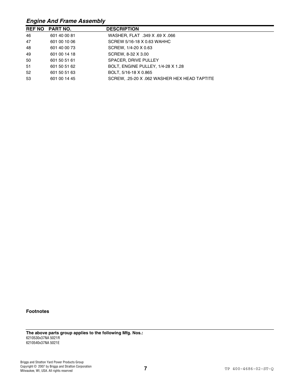 Engine and frame assembly | Husqvarna 5021 R User Manual | Page 30 / 42