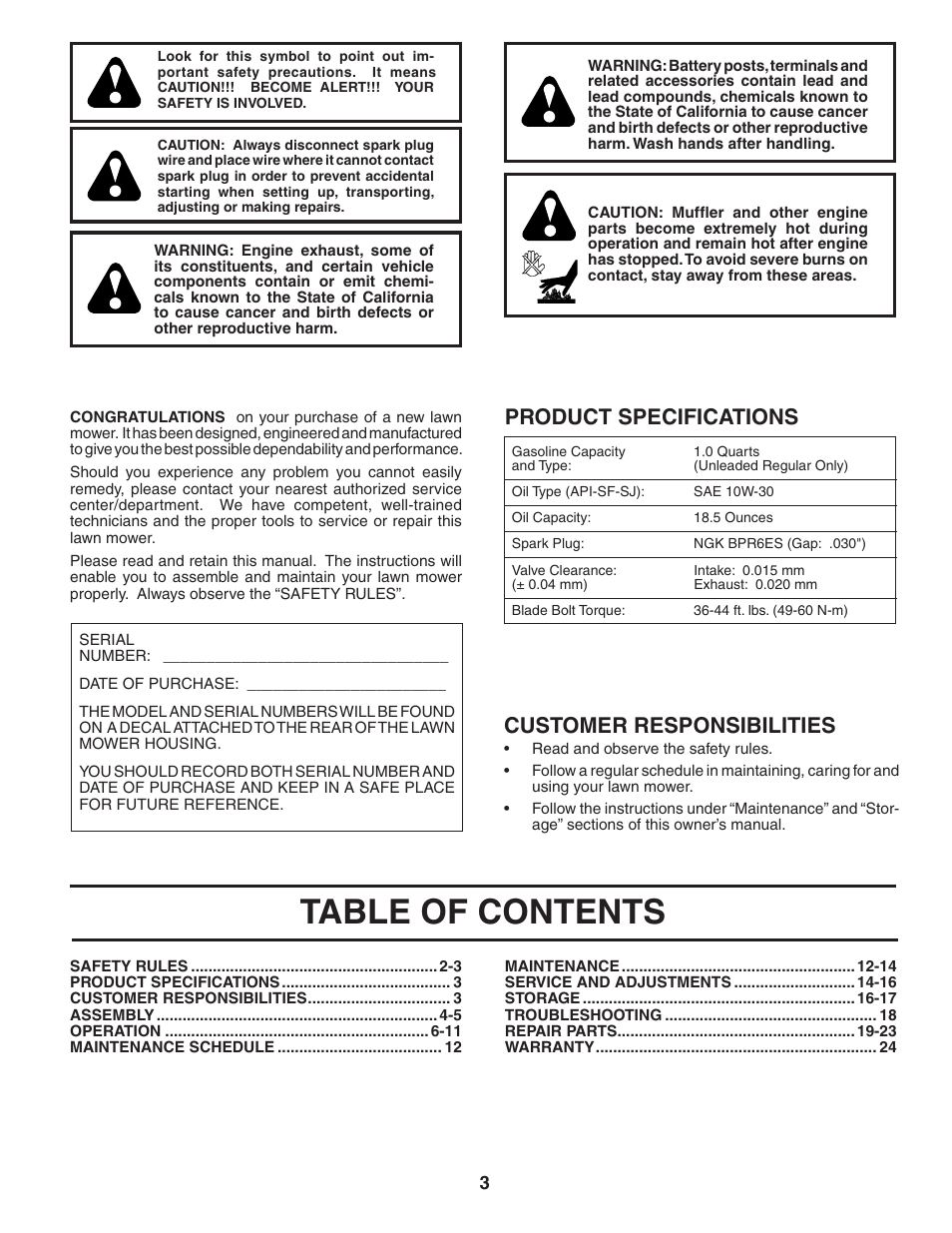 Husqvarna 55B21HV User Manual | Page 3 / 24