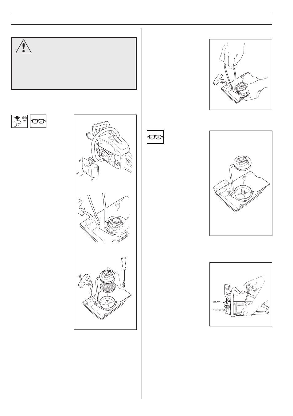 Maintenance, Starter device | Husqvarna CARB 350 User Manual | Page 30 / 36