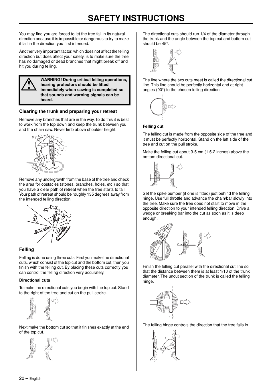 Safety instructions | Husqvarna TAC 345 User Manual | Page 20 / 36