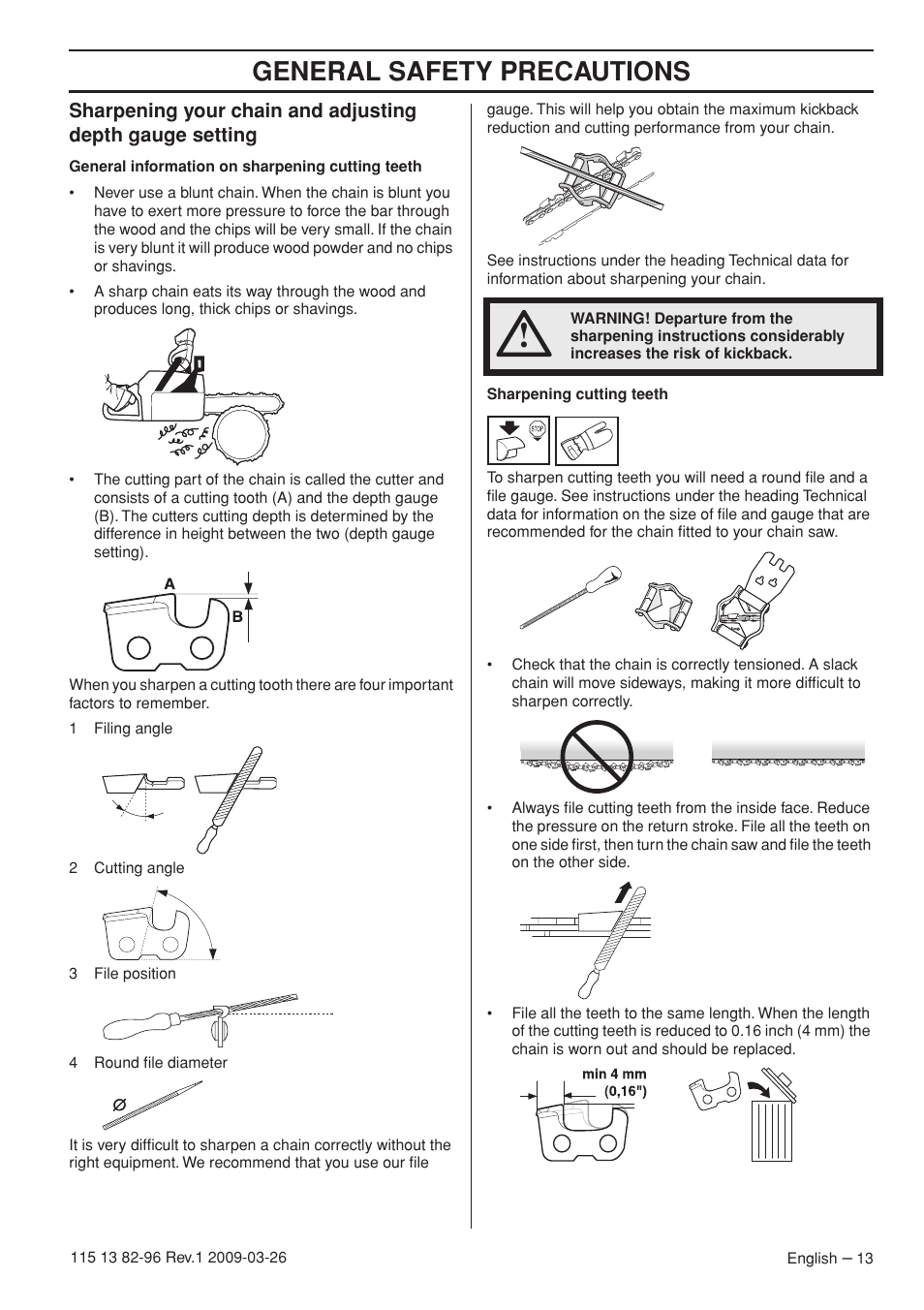 General safety precautions | Husqvarna 115 13 82-96 User Manual | Page 13 / 92