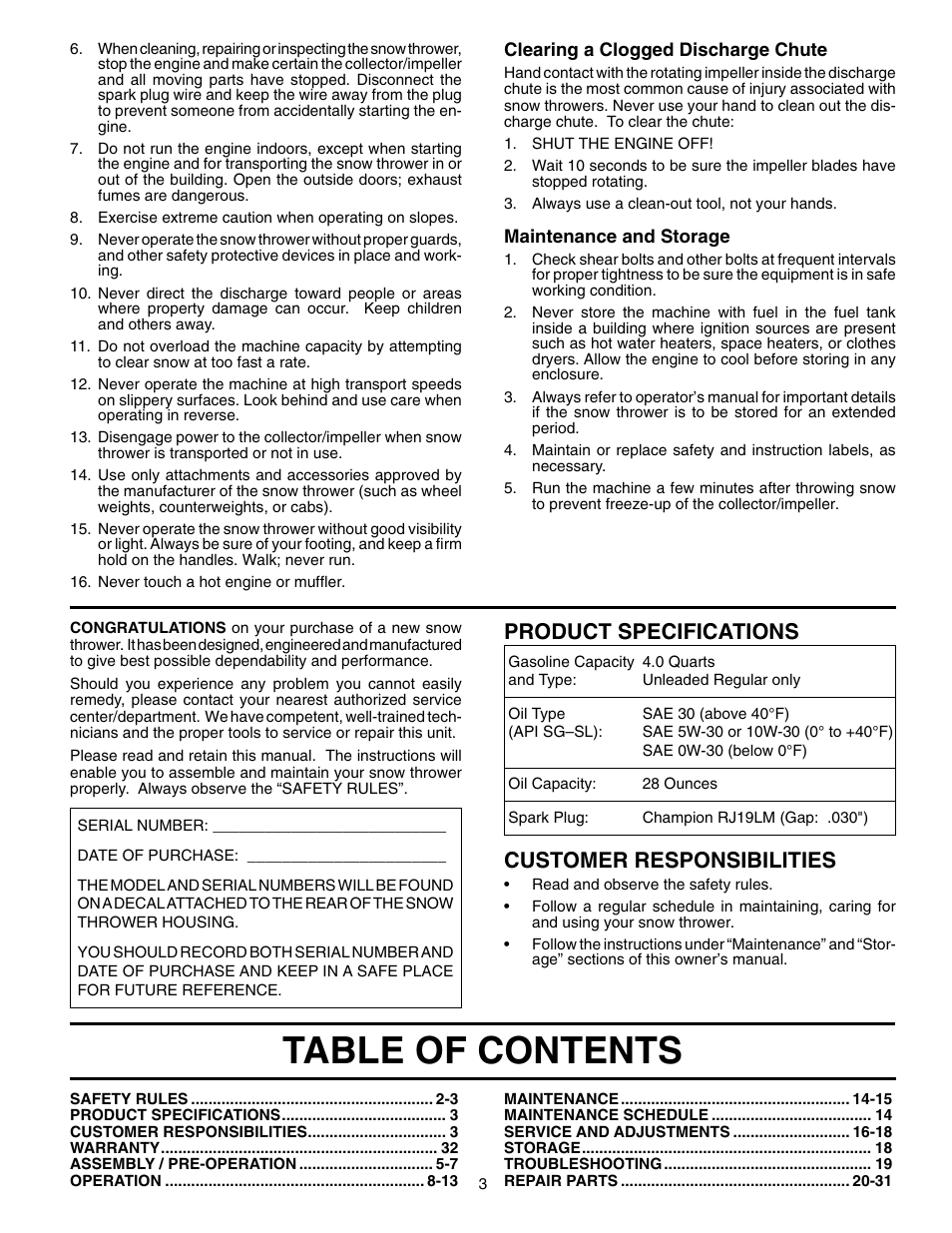 Husqvarna 8527SBE User Manual | Page 3 / 32