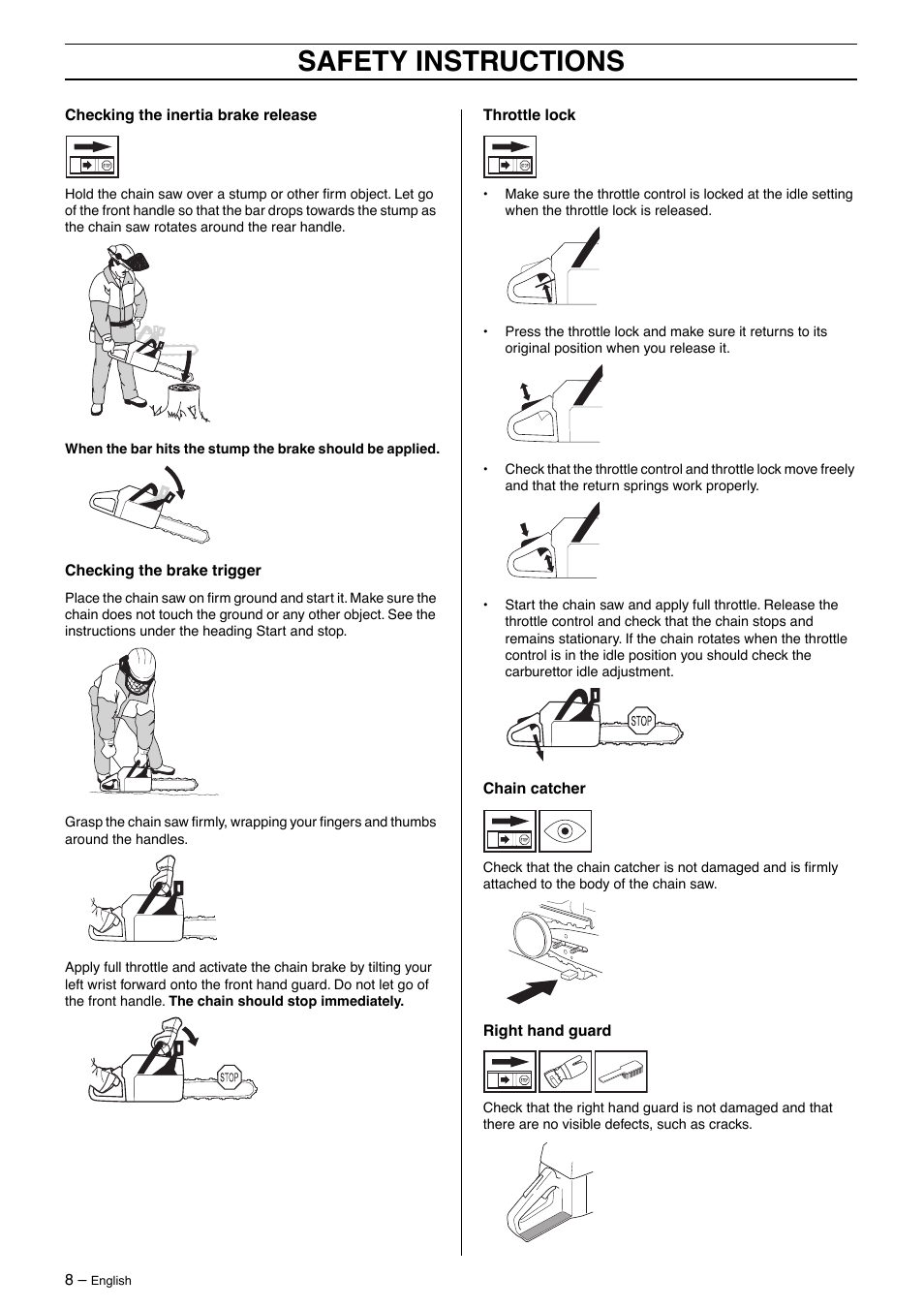 Safety instructions | Husqvarna 55 Rancher User Manual | Page 8 / 40