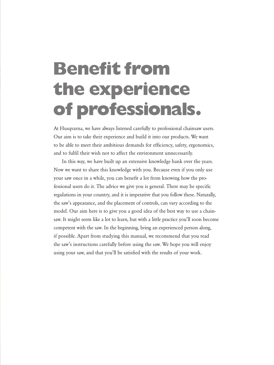 Benefit from the experience of professionals | Husqvarna M7 User Manual | Page 3 / 16
