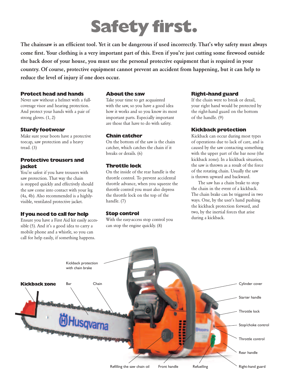 Safety first | Husqvarna M7 User Manual | Page 4 / 16