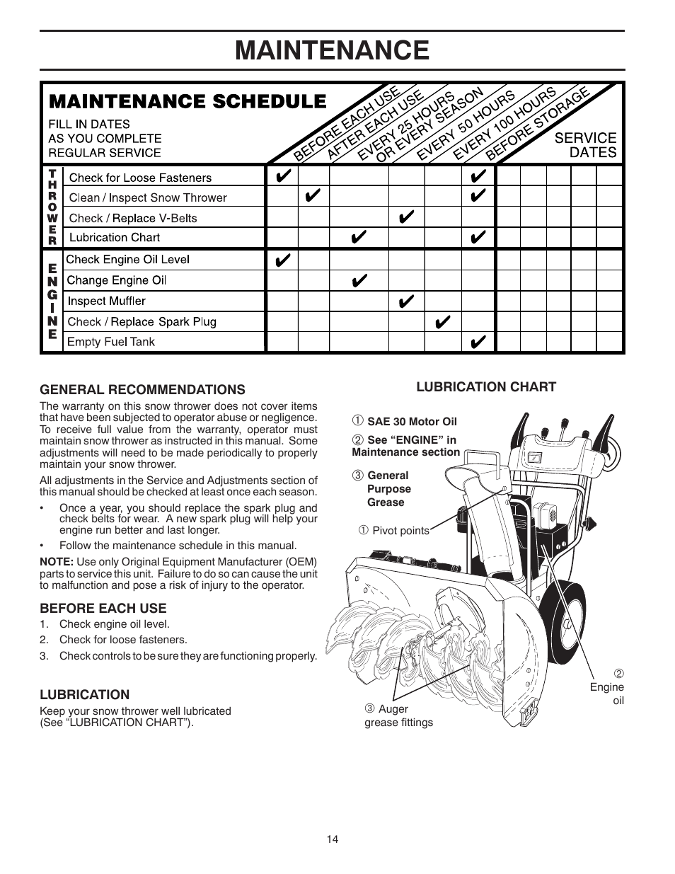 Maintenance | Husqvarna 96193005301 User Manual | Page 14 / 24