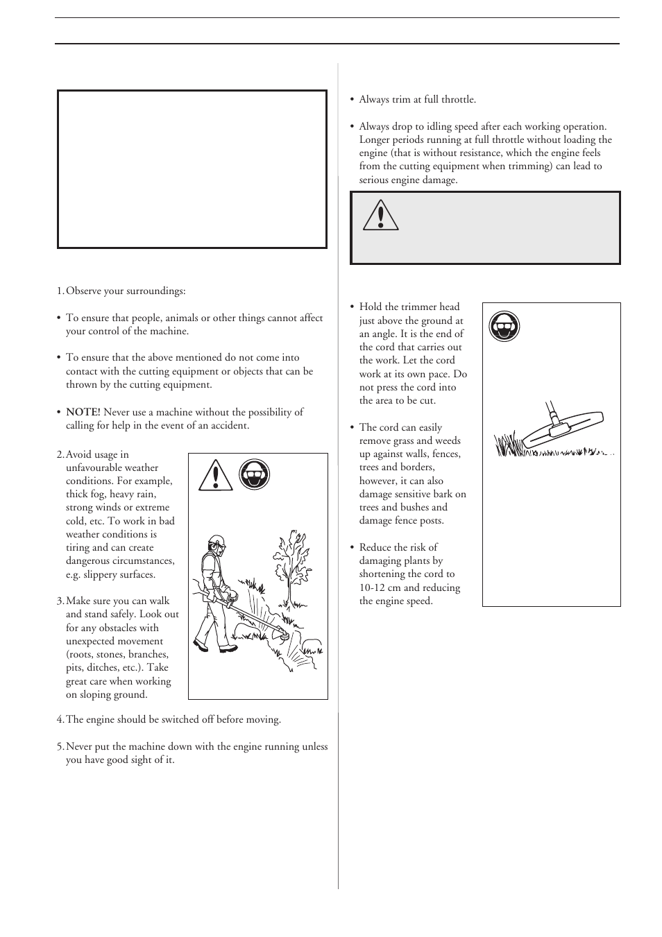 Safety instructions, General working instructions, Basic working techniques | Husqvarna 225L Lite User Manual | Page 9 / 24