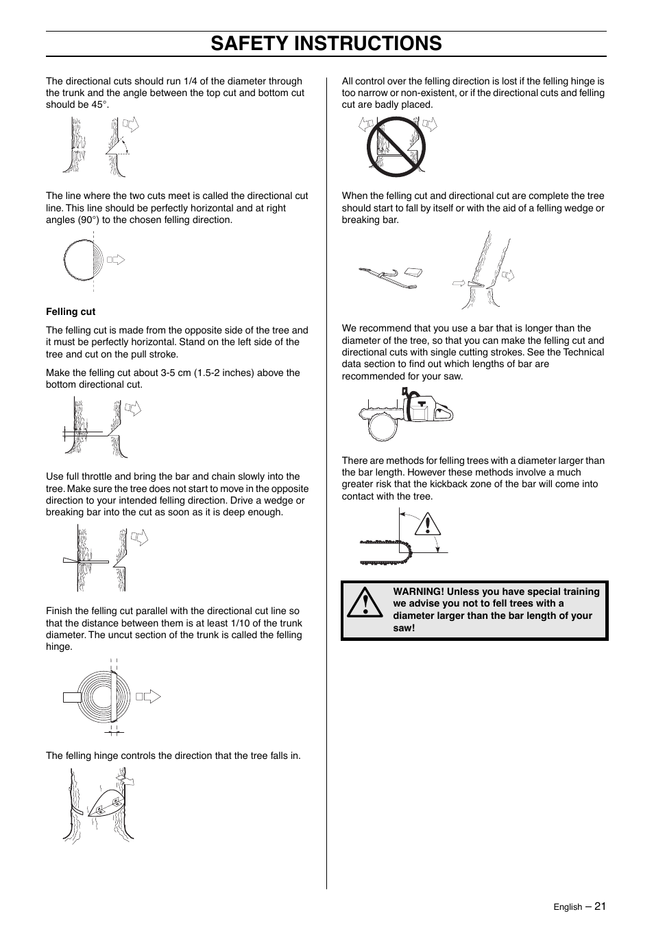 Safety instructions | Husqvarna 345 User Manual | Page 21 / 40