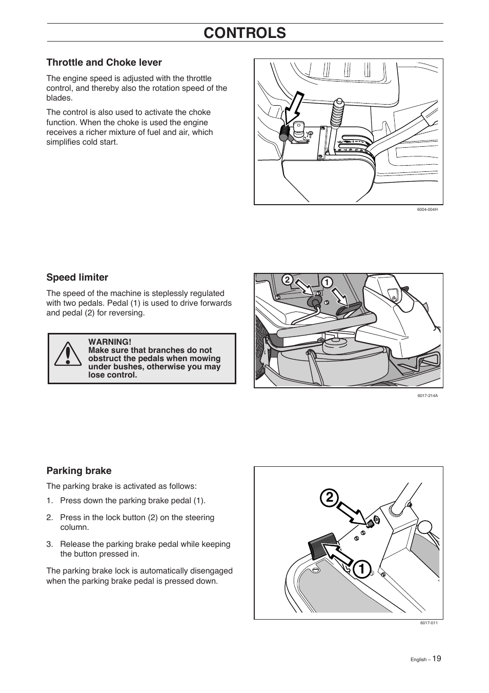 Controls | Husqvarna 155 User Manual | Page 21 / 60