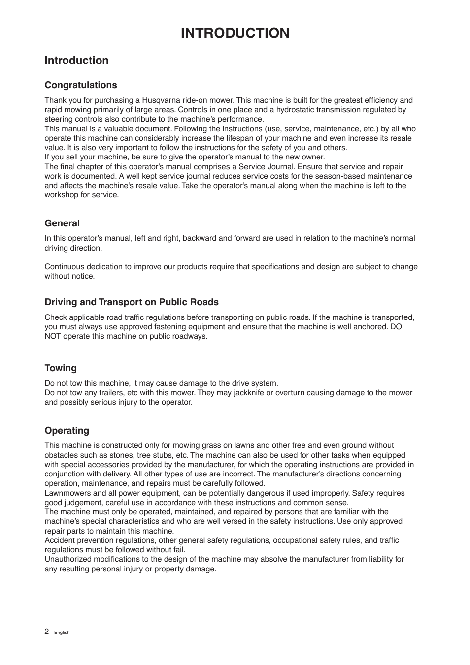 Introduction | Husqvarna 155 User Manual | Page 4 / 60