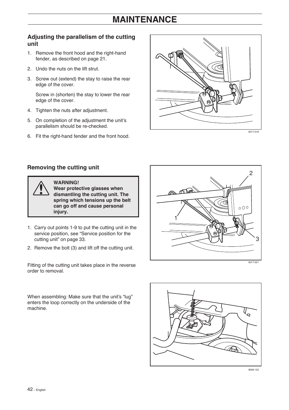 Maintenance | Husqvarna 155 User Manual | Page 44 / 60