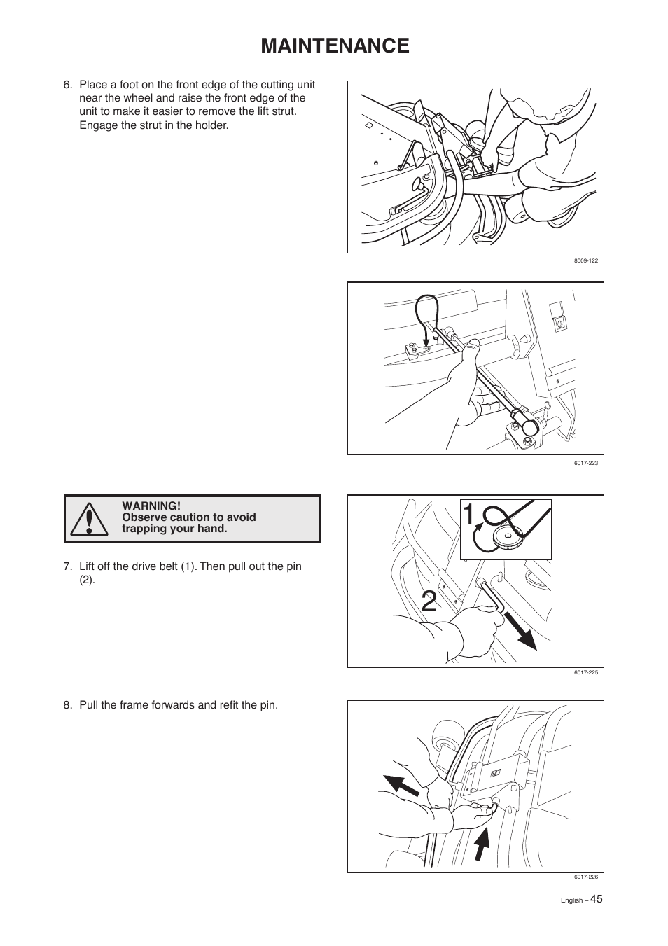 Maintenance | Husqvarna 155 User Manual | Page 47 / 60