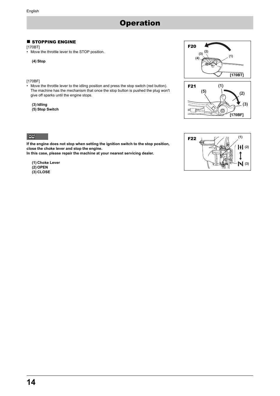 Operation | Husqvarna 170BT User Manual | Page 14 / 17