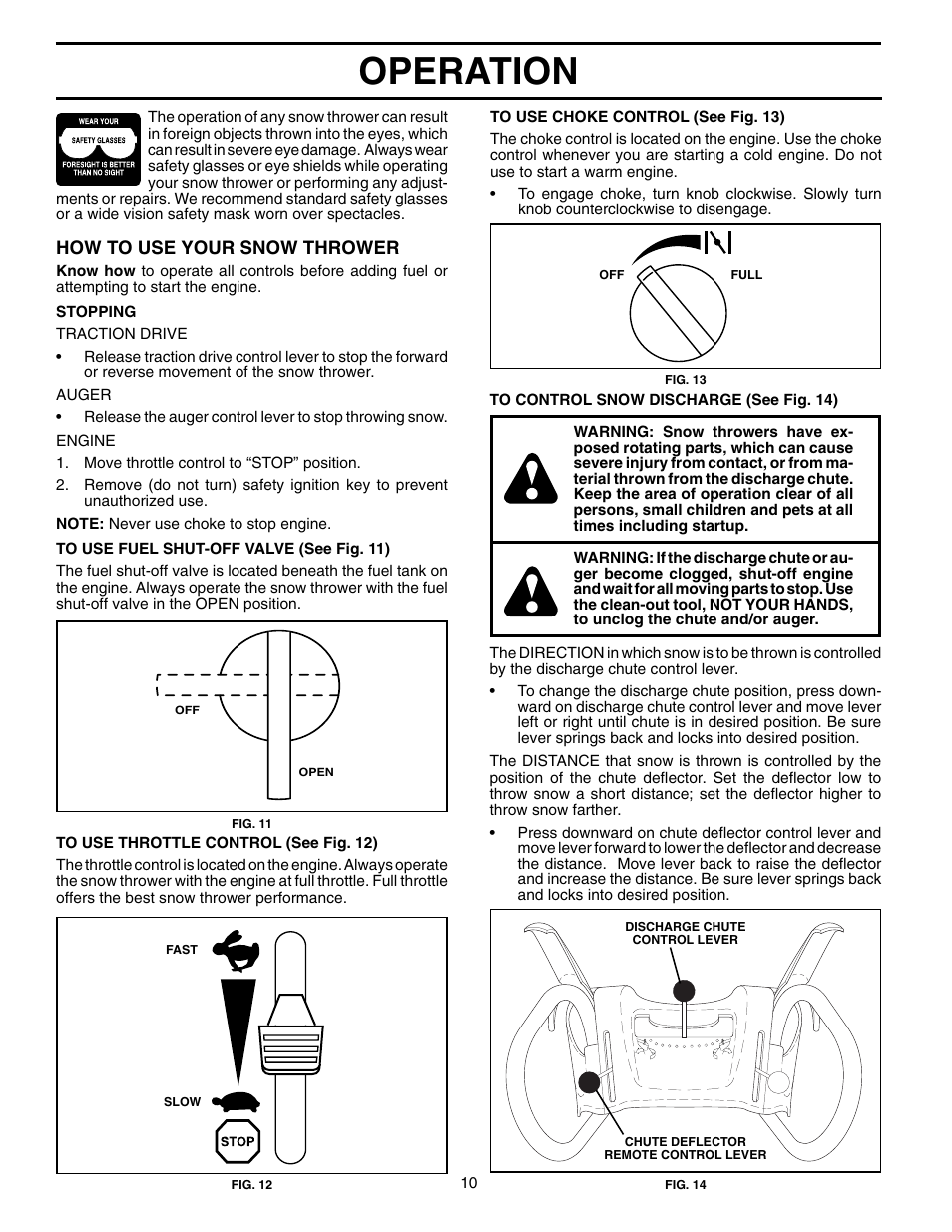 Operation | Husqvarna 1130SBEXP User Manual | Page 10 / 32