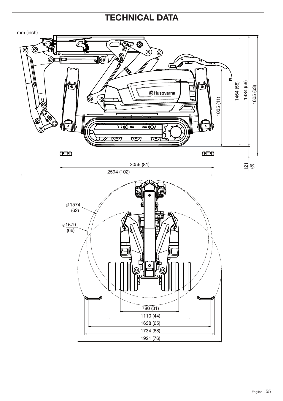 Technical data | Husqvarna DXR-310 User Manual | Page 55 / 60
