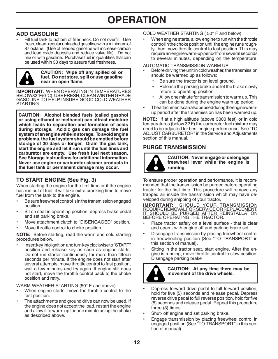 Operation | Husqvarna 2246LS User Manual | Page 12 / 44