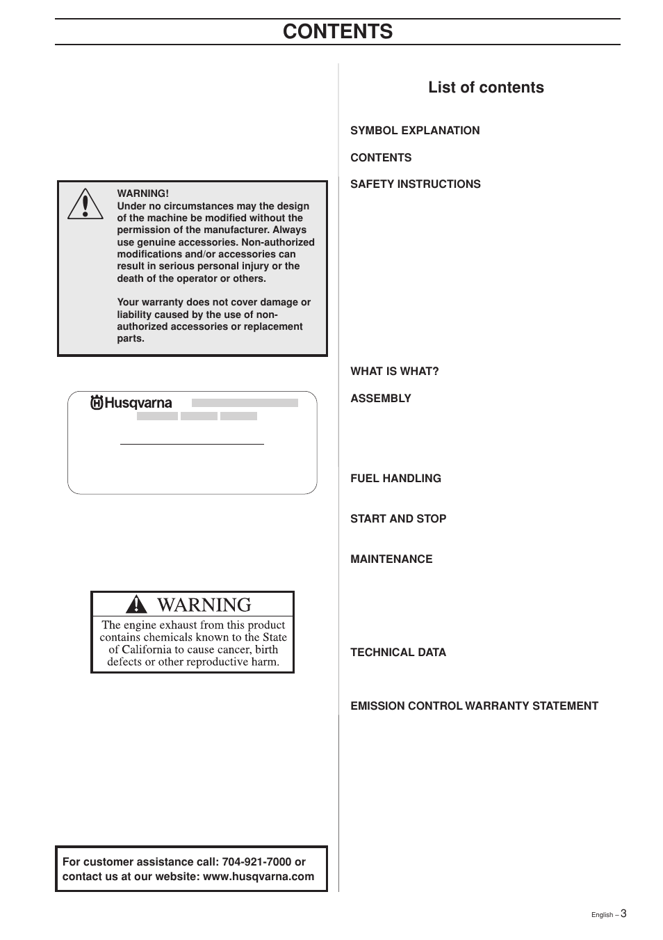 Husqvarna 325P4 User Manual | Page 3 / 28