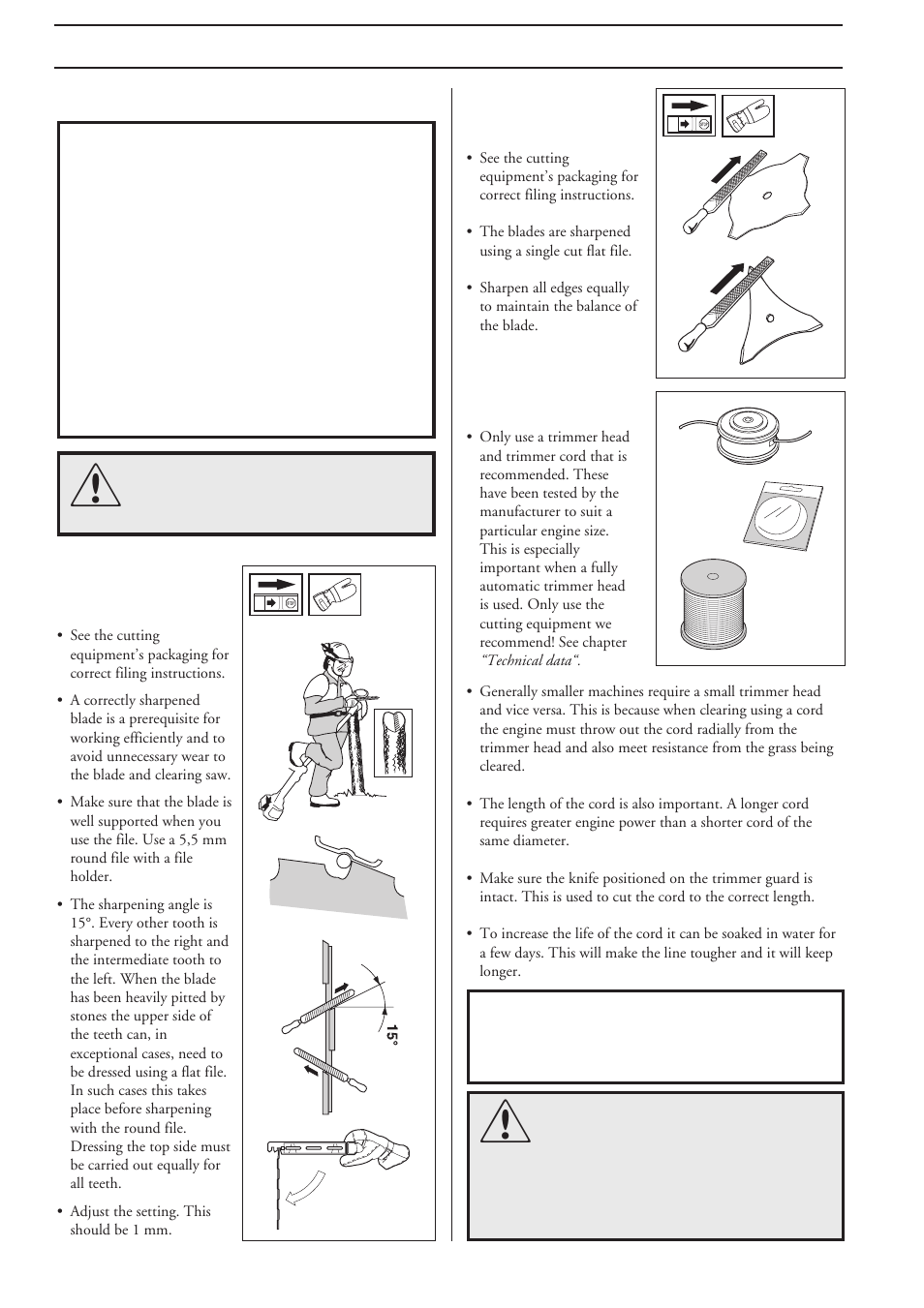 Safety instructions, Cutting equipment | Husqvarna 225R User Manual | Page 10 / 36