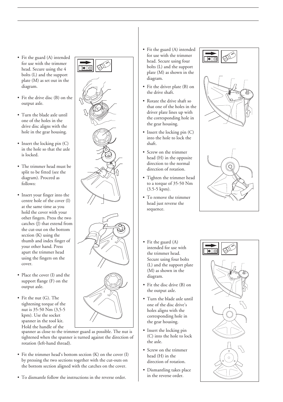 Assembly, Assembling other guards and cutting equipment | Husqvarna 225R User Manual | Page 20 / 36