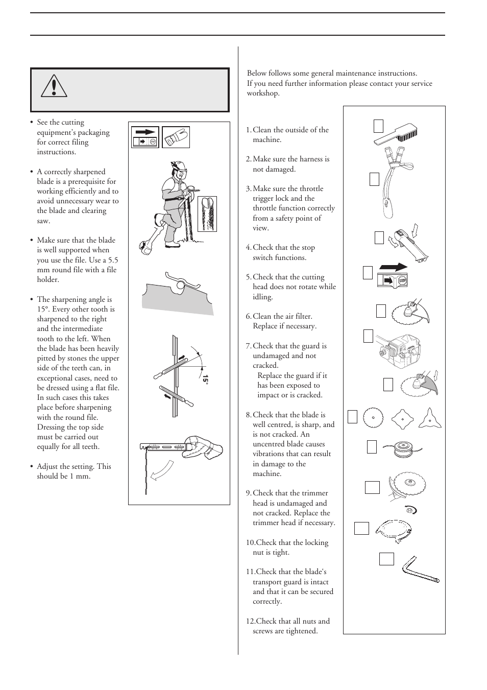 Maintenance, Maintenance schedule | Husqvarna 225R User Manual | Page 28 / 36