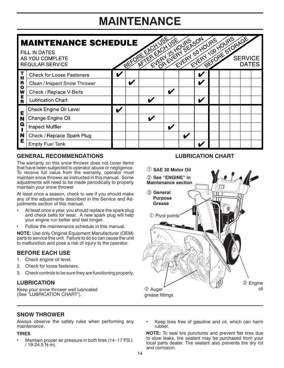 Maintenance | Husqvarna 1130SB-LSB User Manual | Page 14 / 44