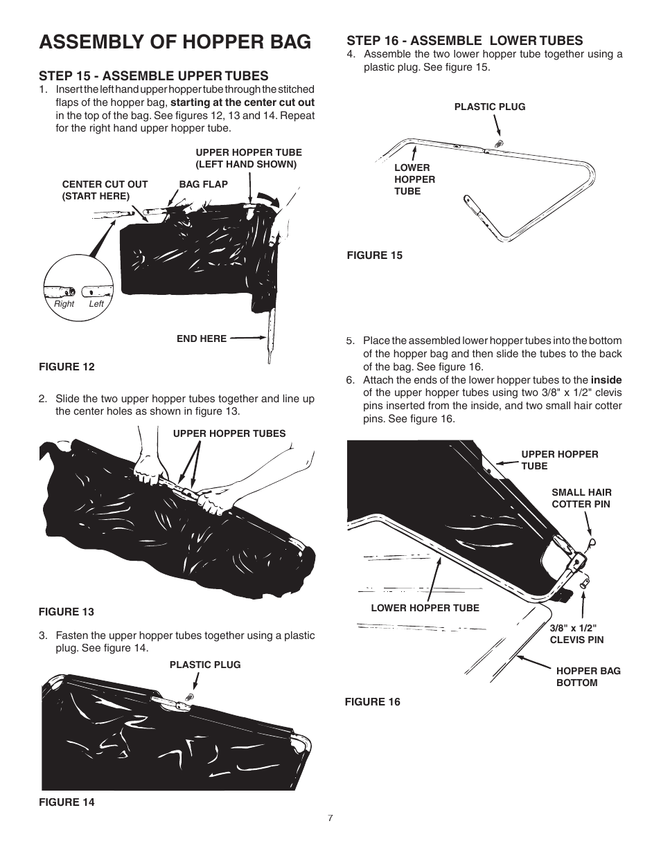 Assemby (c), Assembly of hopper bag | Husqvarna 45-0352 User Manual | Page 7 / 16