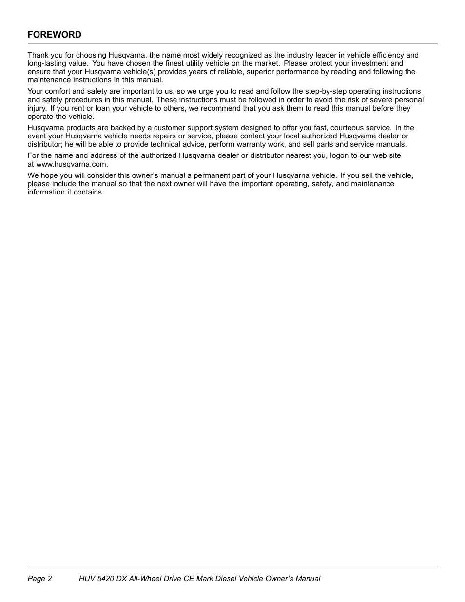 Husqvarna HUV 5420 DX User Manual | Page 4 / 56