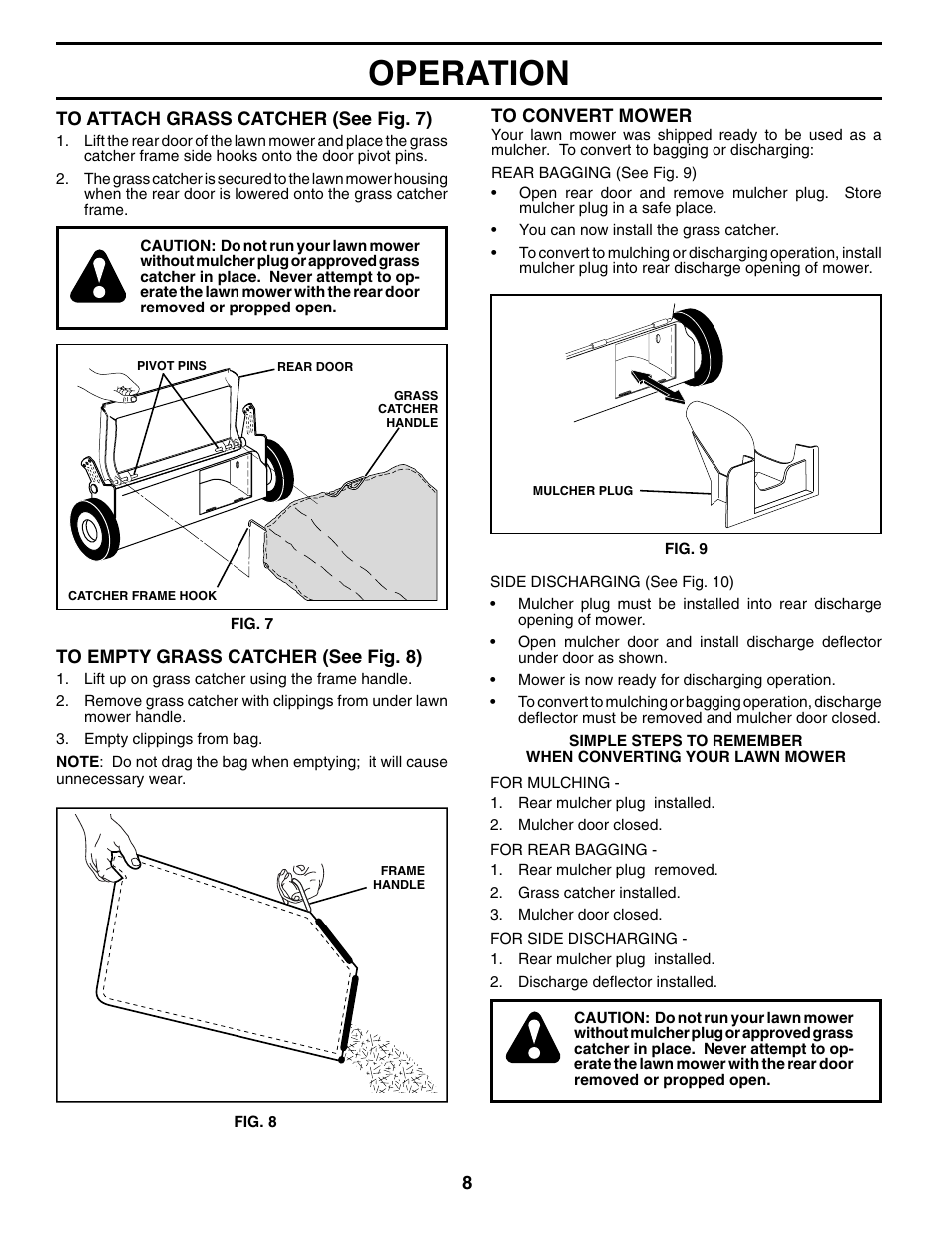 Operation | Husqvarna 7021RES User Manual | Page 8 / 22