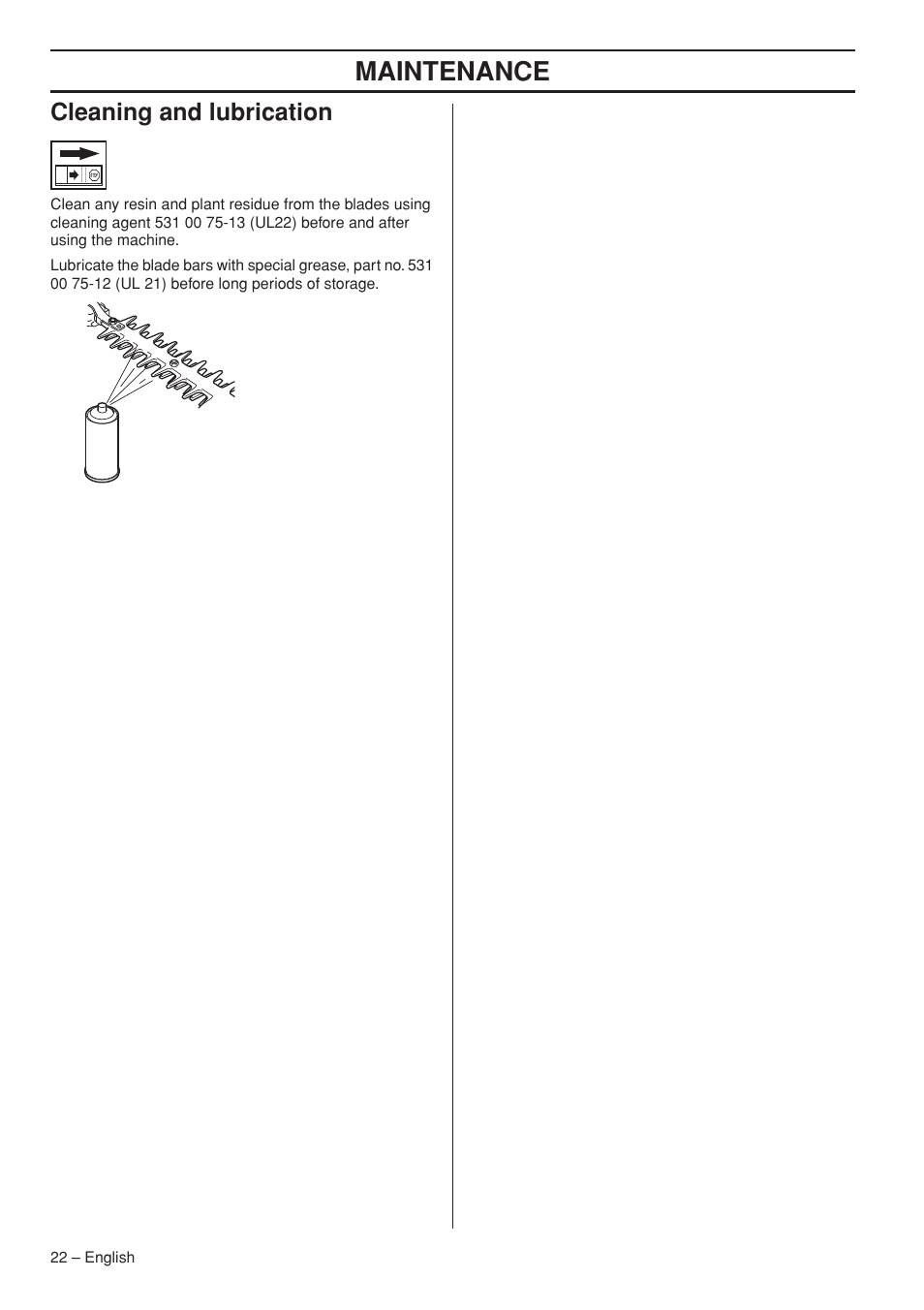 Cleaning and lubrication, Maintenance | Husqvarna 327HDA65X User Manual | Page 22 / 28