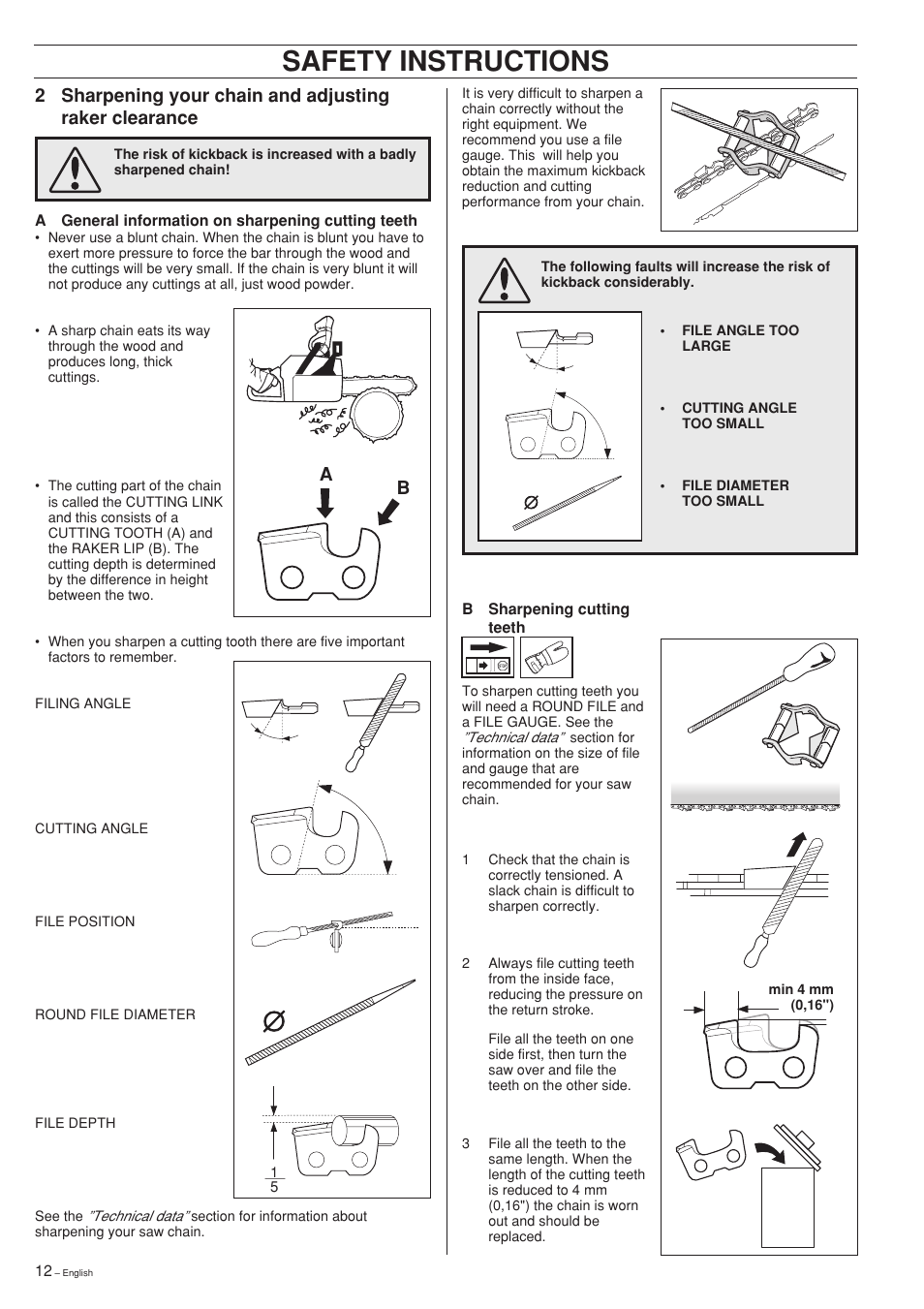 Safety instructions | Husqvarna 61 User Manual | Page 12 / 36