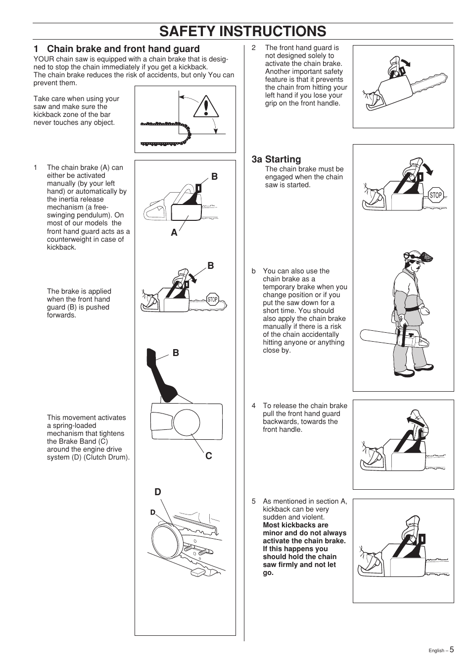 Safety instructions | Husqvarna 61 User Manual | Page 5 / 36