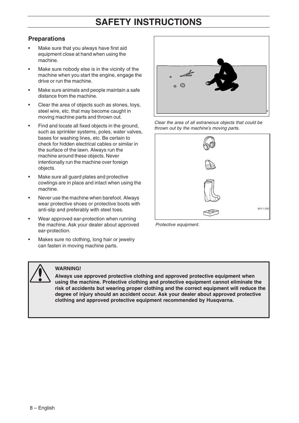 Safety instructions | Husqvarna AR19 User Manual | Page 10 / 56