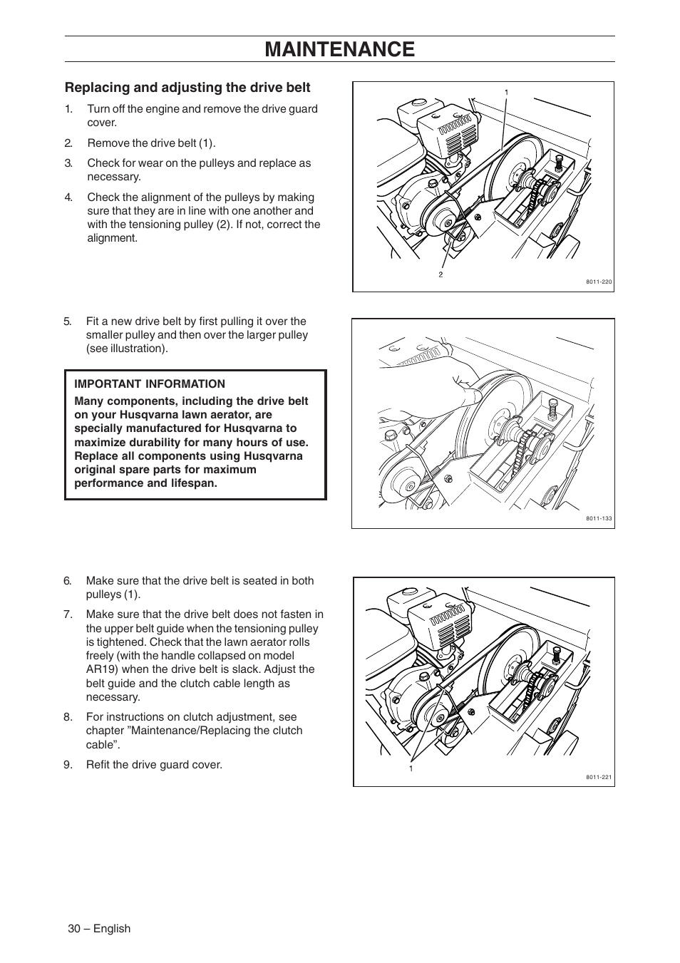 Maintenance | Husqvarna AR19 User Manual | Page 32 / 56