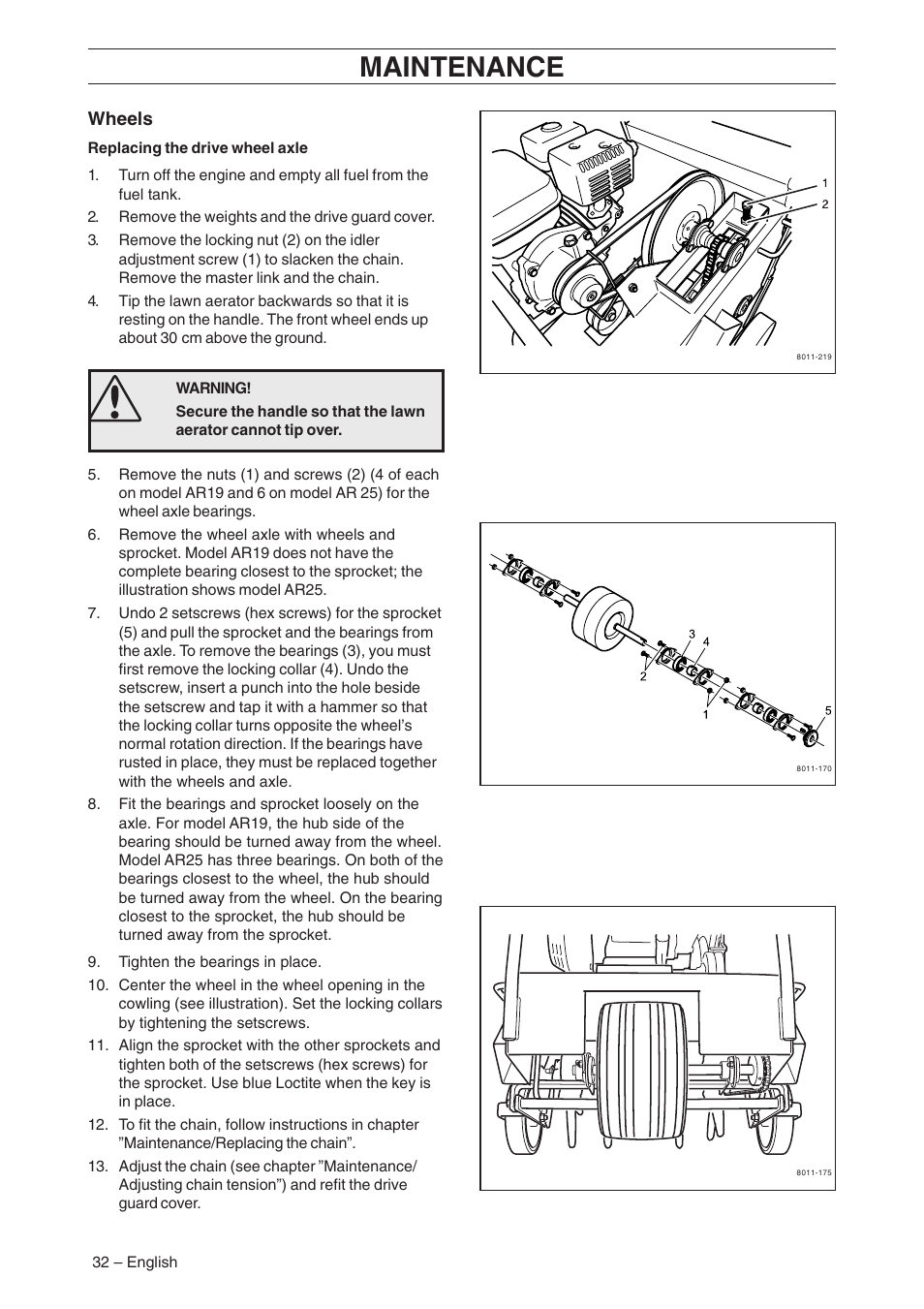 Maintenance | Husqvarna AR19 User Manual | Page 34 / 56