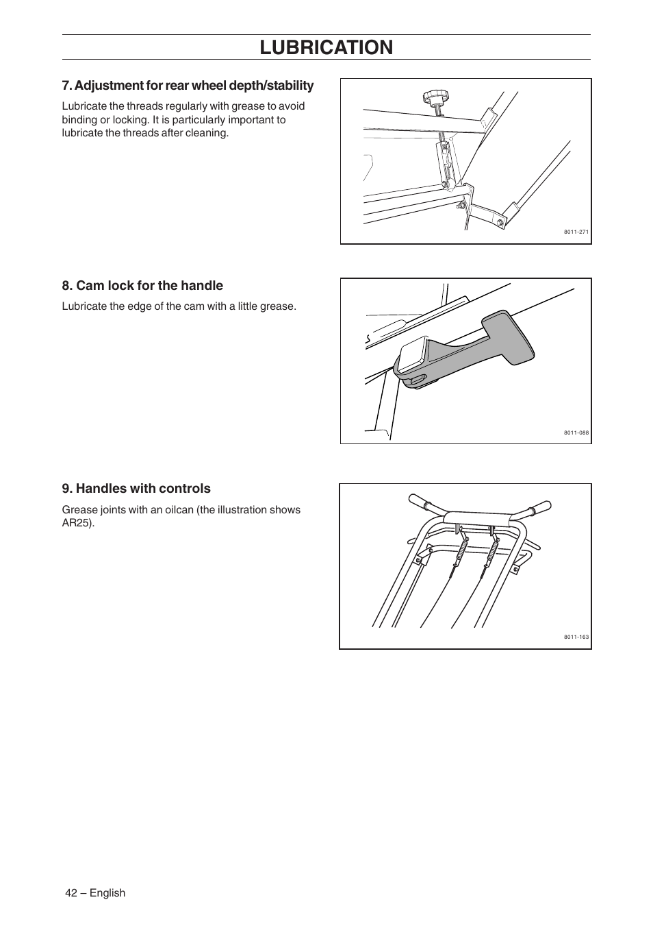 Lubrication | Husqvarna AR19 User Manual | Page 44 / 56
