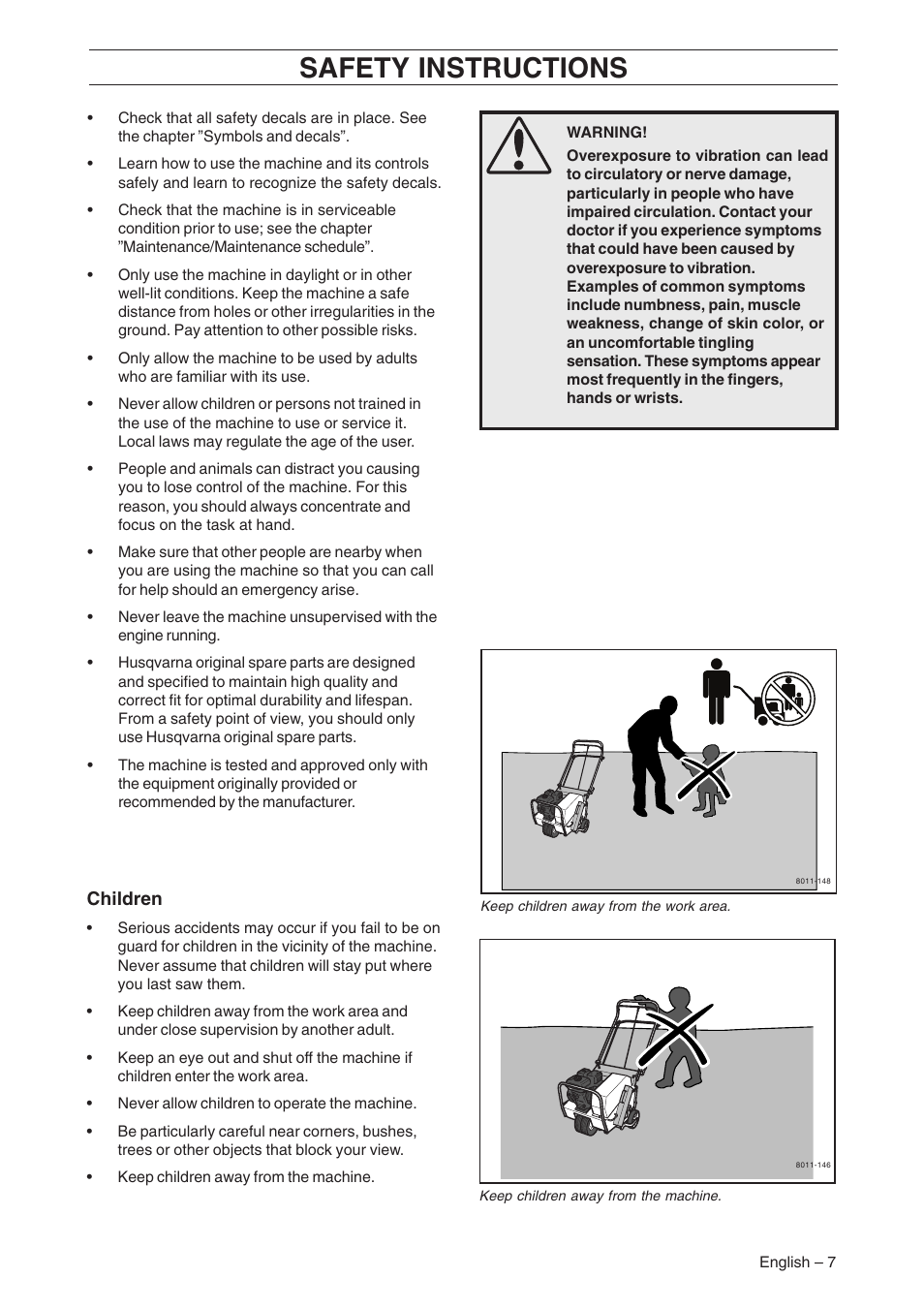 Safety instructions | Husqvarna AR19 User Manual | Page 9 / 56